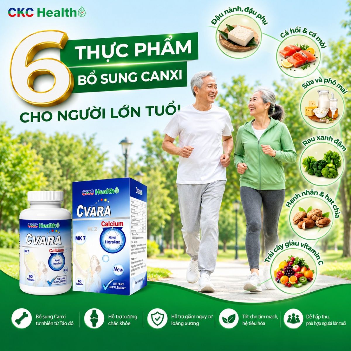 6 THỰC PHẨM BỔ SUNG CANXI TỰ NHIÊN CHO NGƯỜI LỚN TUỔI